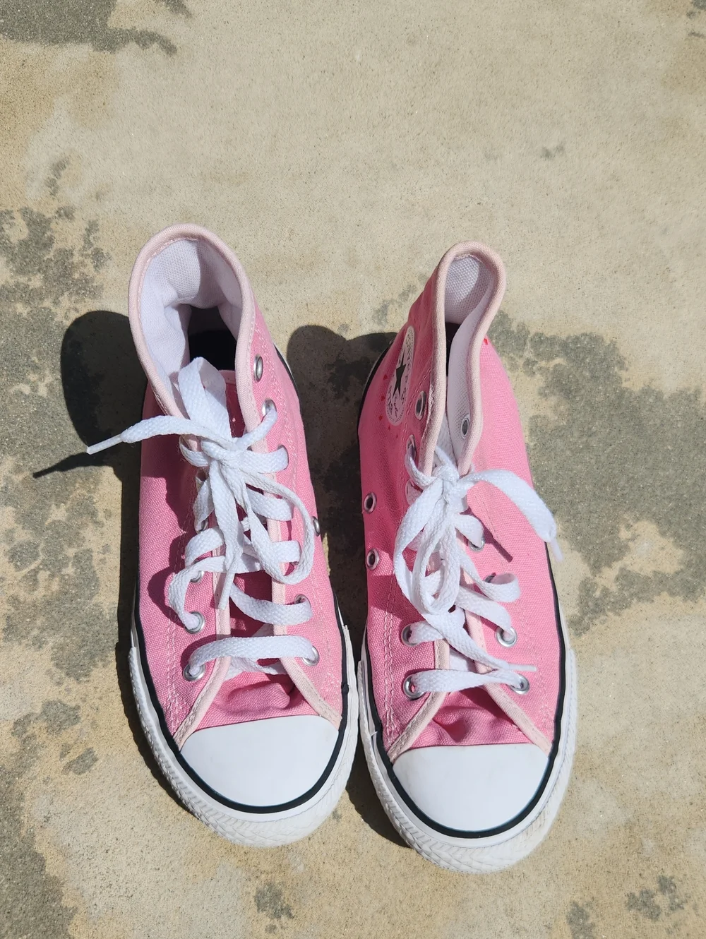 Converse Pink Chuck Taylor All Star Pink Heart High Top Size 2